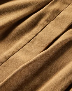 Veronica Beard Dresses>Adavi Khaki Linen Shirt Dress