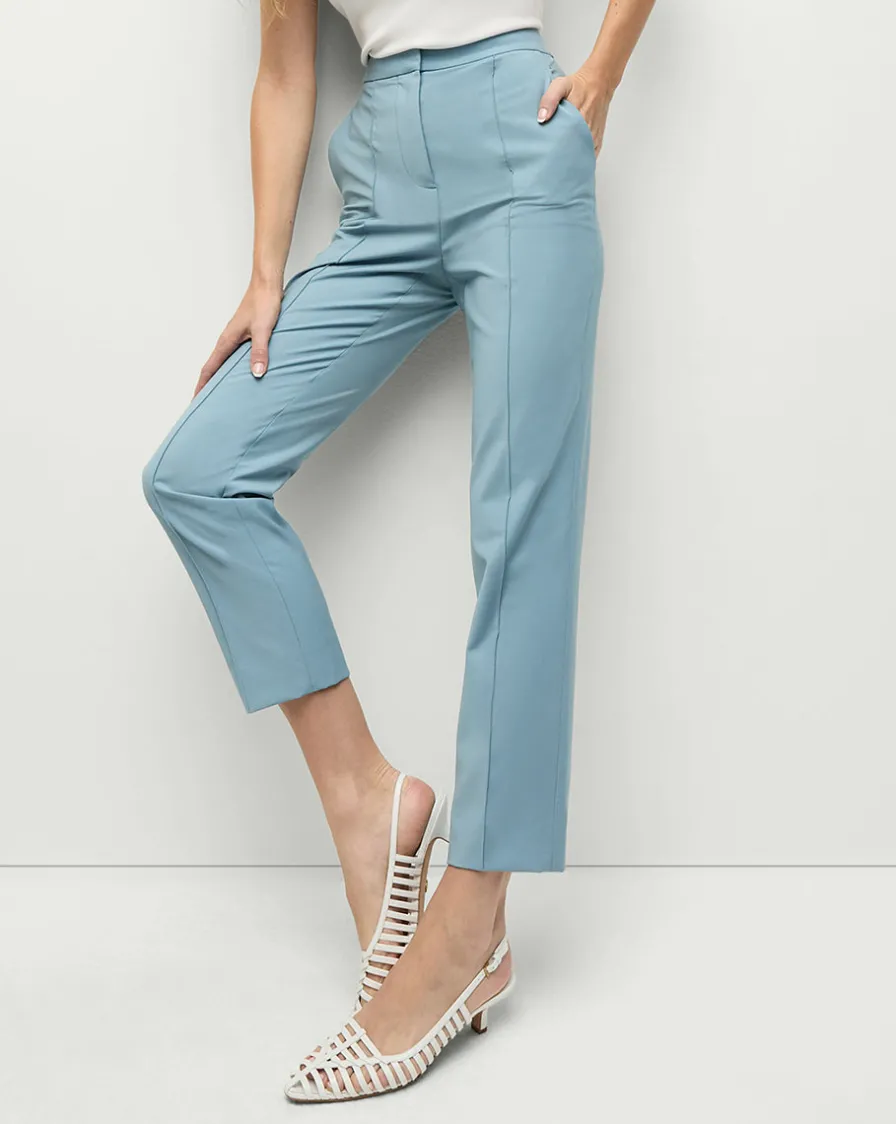 Veronica Beard Pants|Matching Sets>Arte High Waist Pants in Light Blue