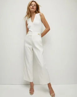 Veronica Beard Pants|Extended Sizes>Aubrie Women's Linen Cropped Pant in