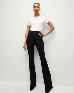 Veronica Beard Jeans>Beverly Skinny-Flare Jean in Indigo Wash
