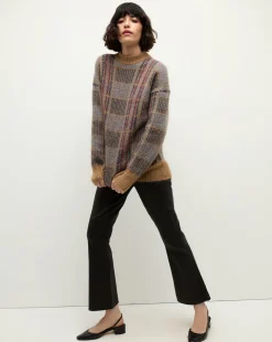 Veronica Beard Sweaters|Tops>Bristol Plaid Sweater in Russet