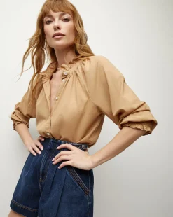 Veronica Beard Tops>Calisto Cotton Shirt in