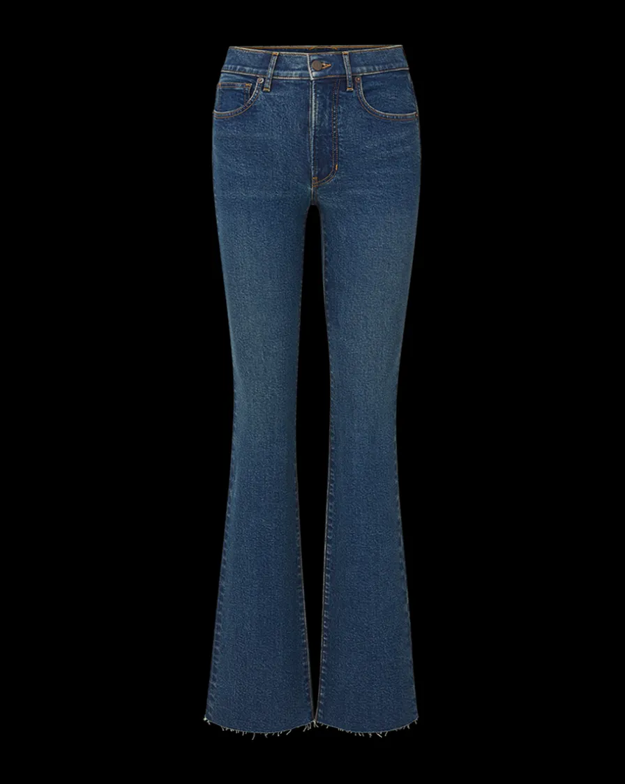 Veronica Beard Jeans|The Veronicas' Favorites>Cameron Bootcut Jean with Raw Hem in Dark Blue Denim