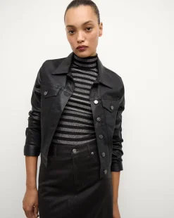 Veronica Beard Jackets & Outerwear|Matching Sets>Cara Jacket Coated in Black High Gloss