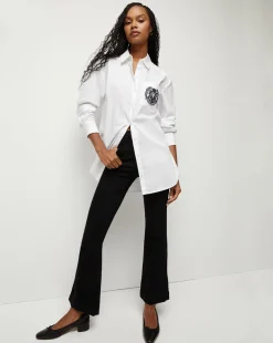 Veronica Beard Jeans|Vb Classics>Carson Black Washed Kick-Flare Jeans