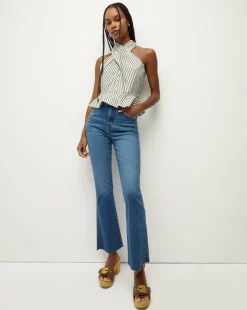 Veronica Beard Jeans>Carson Raw Hem Kick-Flare Jean in