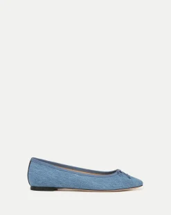 Veronica Beard Flats & Loafers>Catherine Denim Ballet Flat in