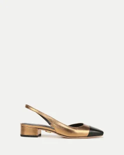 Veronica Beard Flats & Loafers|Party Dressing>Cecile Cap-Toe Leather Slingback