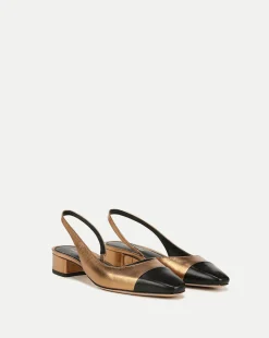 Veronica Beard Flats & Loafers|Party Dressing>Cecile Cap-Toe Leather Slingback