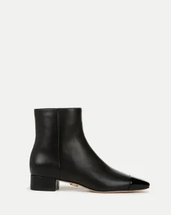 Veronica Beard Boots & Booties>Cecile Leather Cap-Toe Bootie in
