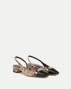 Veronica Beard Flats & Loafers>Cecile Snakeskin-Embossed Slingback in