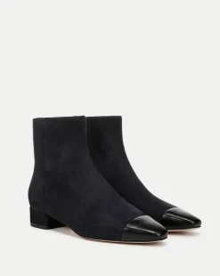 Veronica Beard Boots & Booties>Cecile Suede Cap-Toe Bootie in