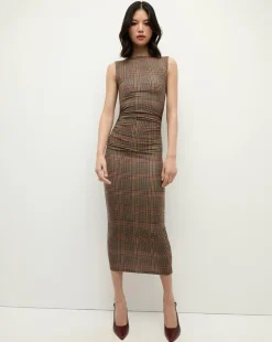 Veronica Beard Dresses|The Veronicas' Favorites>Charissa Plaid Sheath Dress in Camel