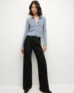 Veronica Beard Sweaters|Tops>Cheshire Cashmere Cardigan in Smoke Blue