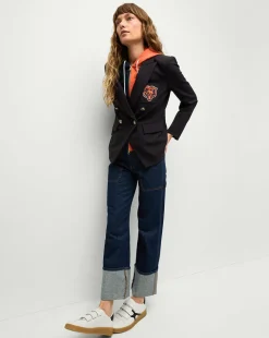 Veronica Beard Jackets & Outerwear>Chicago Bears Dickey Jacket in Navy/Gold