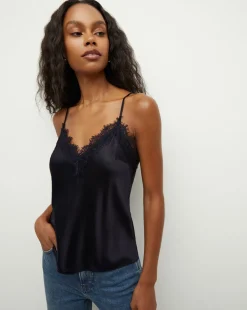 Veronica Beard Tops>Ciarlo Lace-Trim Top in