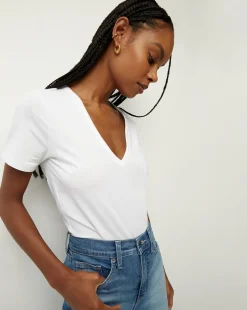 Veronica Beard Tops|Extended Sizes>Cindy V-Neck Tee