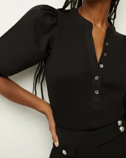 Veronica Beard Tops|Vb Classics>Coralee Puff-Sleeve Tee