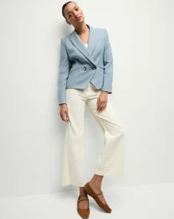 Veronica Beard Jackets & Outerwear|Matching Sets>Cropped Rickie Dickey Jacket in Heather Smoke Blue