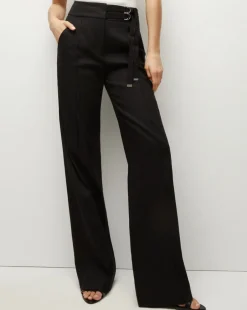 Veronica Beard Pants>Cruz Stretch-Linen Pants in