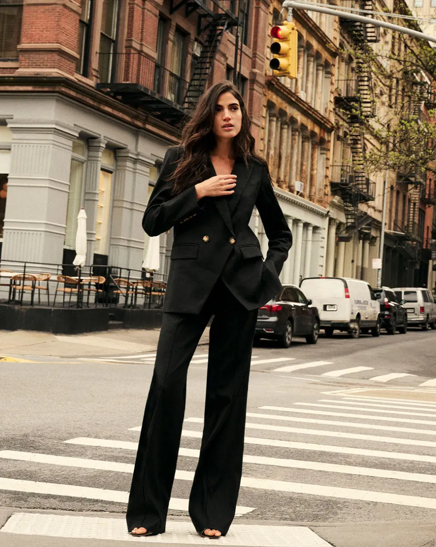 Veronica Beard Pants>Cruz Stretch-Linen Pants in