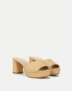 Veronica Beard Sandals>Dali Raffia Platform Heel Sandal
