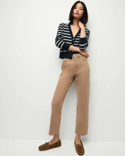 Veronica Beard Jeans>Daniela Straight-Leg Jeans in Tan Sierra