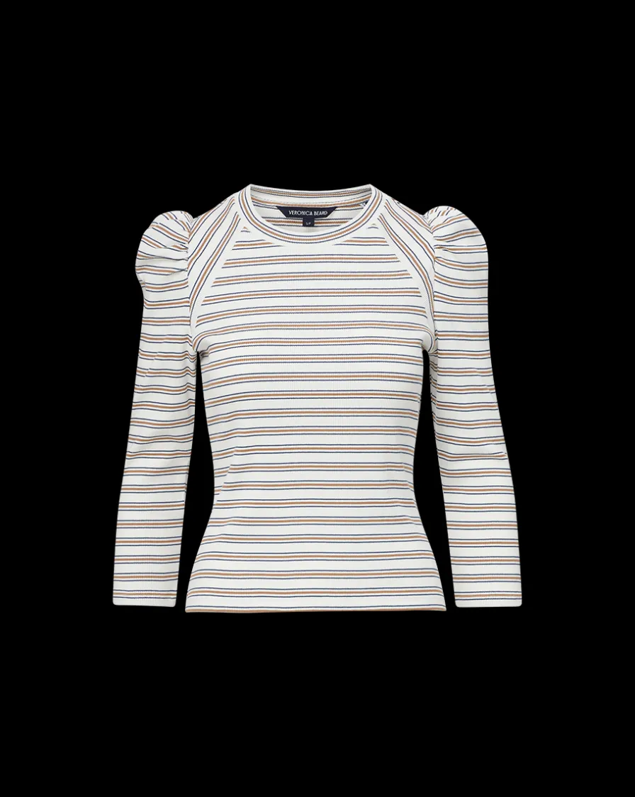 Veronica Beard Tops>Delano Top in Off-White Multi