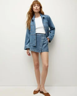 Veronica Beard Jeans|Skirts & Shorts>Diaz Denim Skort in Wanderer Dust