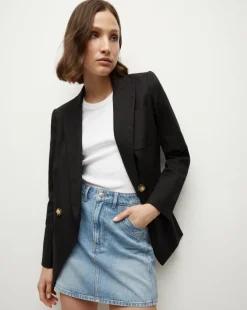 Veronica Beard Jackets & Outerwear>Didion Stretch-Linen Jacket in