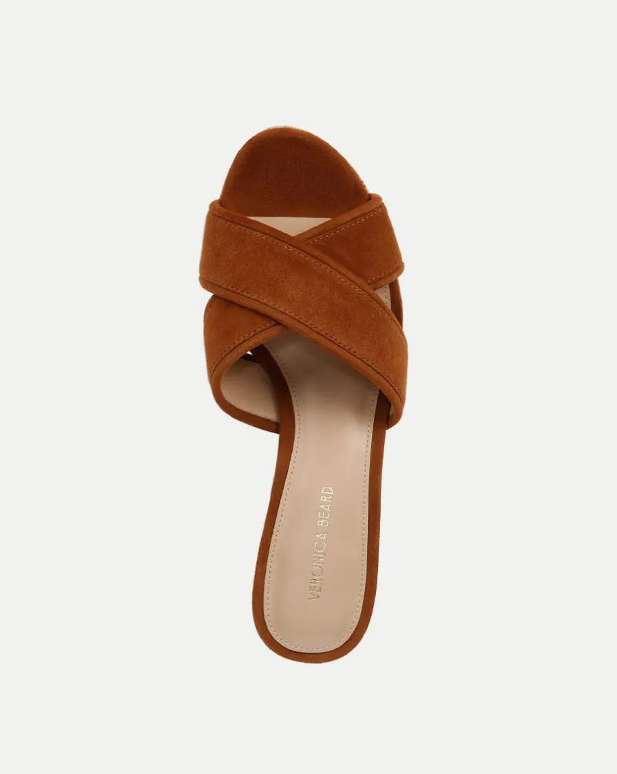Veronica Beard Sandals>Dory Brown Block Cork-Heel Sandal