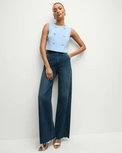 Veronica Beard Tops|Matching Sets>Drexley Cropped Vest in Blue Sky