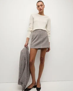 Veronica Beard Skirts & Shorts|The Veronicas' Favorites>Elara Plaid Mini Skirt in Oat, Pink & Red Check