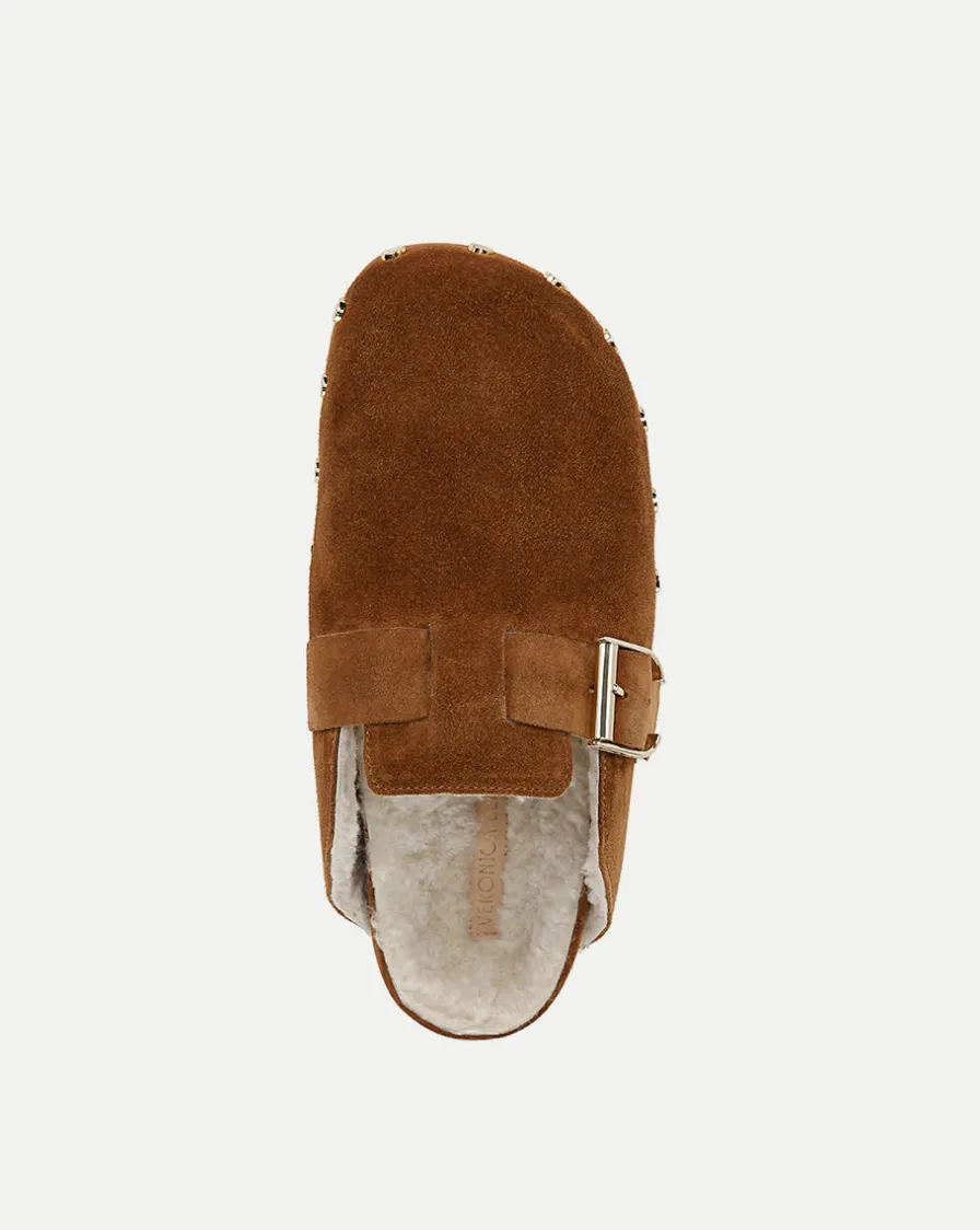 Veronica Beard Flats & Loafers|The Gift Guide>Fern Shearling Clog in Tan Suede