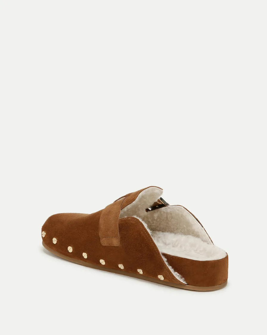 Veronica Beard Flats & Loafers|The Gift Guide>Fern Shearling Clog in Tan Suede