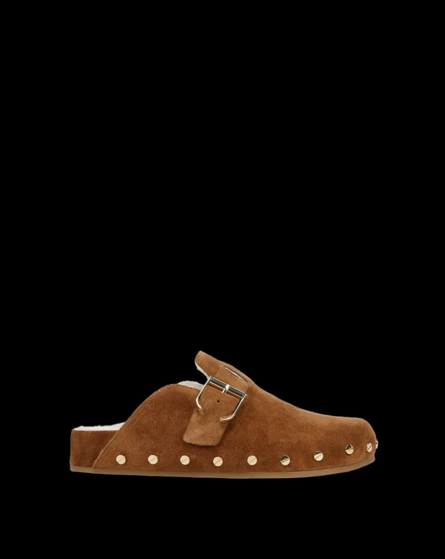 Veronica Beard Flats & Loafers|The Gift Guide>Fern Shearling Clog in Tan Suede