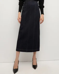 Veronica Beard Skirts & Shorts>Fiona Maxi Denim Skirt in Dark Wash