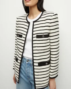 Veronica Beard Jackets & Outerwear>Foster Striped Dickey Jacket in