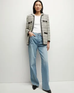 Veronica Beard Jackets & Outerwear>Foster Striped Dickey Jacket in