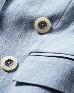 Veronica Beard Jackets & Outerwear>Gaya Metallic Pinstripe Dickey Jacket in Blue Oasis