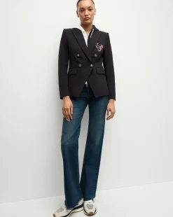 Veronica Beard Jackets & Outerwear>Houston Texans Dickey Jacket in Navy/Silver