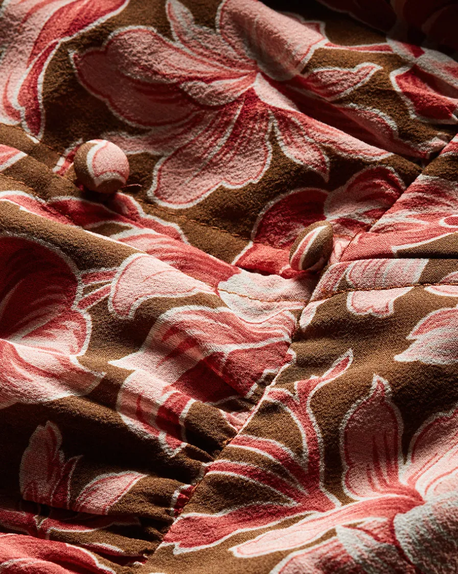 Veronica Beard Dresses>Isra Silk Dress in Deep Ochre Multi