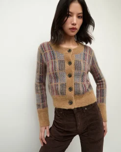 Veronica Beard Sweaters|Tops>Jacira Plaid Cardigan in Russet
