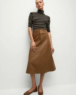 Veronica Beard Tops|Sweaters>Katrina Merino Wool Striped Sweater in Navy & Khaki