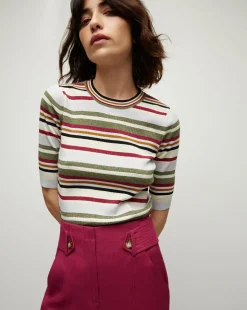 Veronica Beard Sweaters|Tops>Kavya color Striped Ribbed Sweater