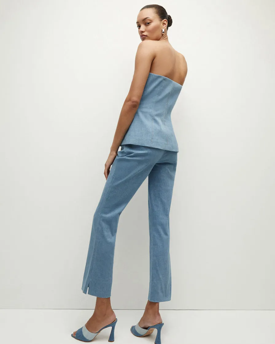 Veronica Beard Pants>Kean Front-Seam Denim Pant
