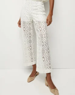Veronica Beard Pants>Kehlani Floral Lace Wide-Leg Pant