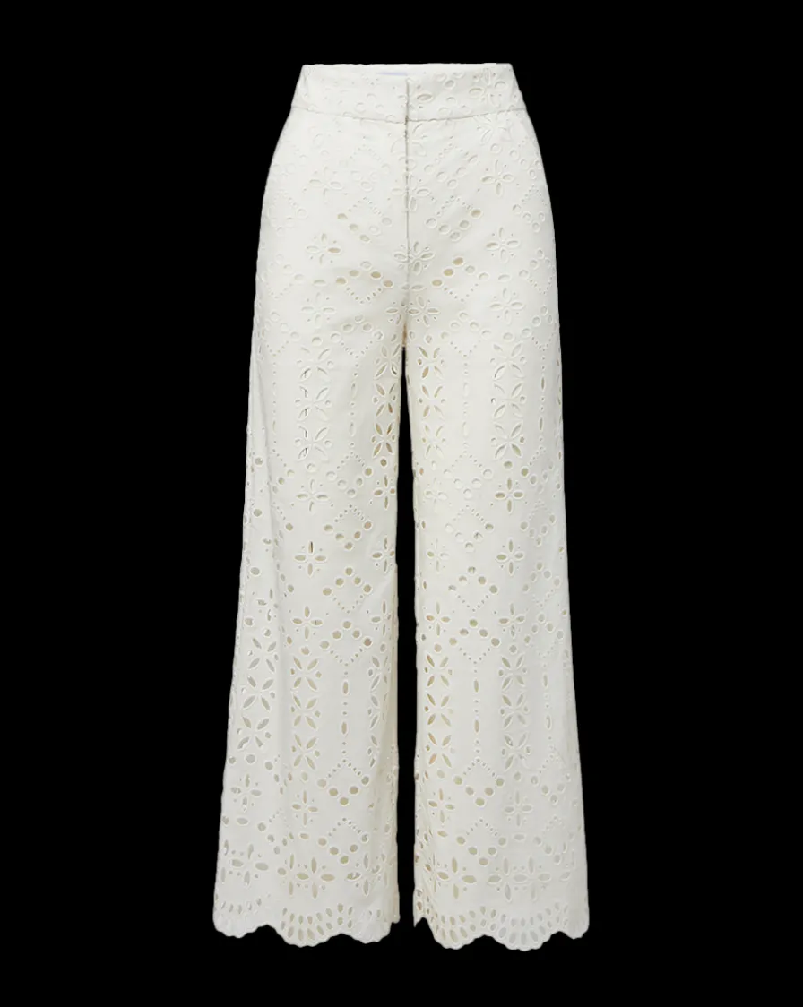 Veronica Beard Pants|Matching Sets>Kemper Cotton Eyelet Pant in