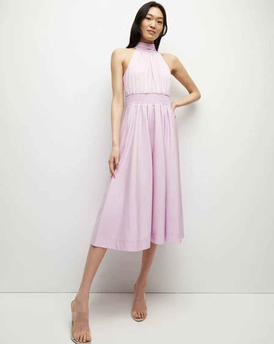 Veronica Beard Dresses>Kinny Poplin Halter Midi Dress
