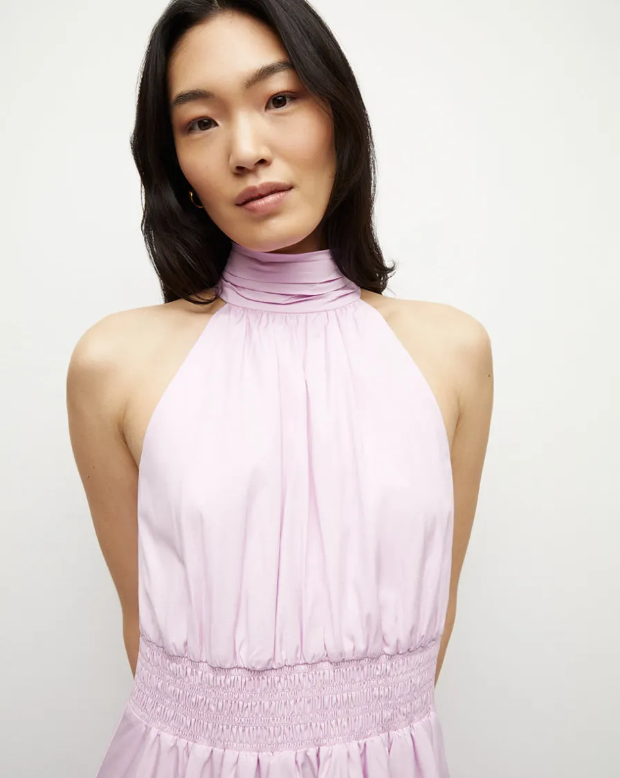 Veronica Beard Dresses>Kinny Poplin Halter Midi Dress